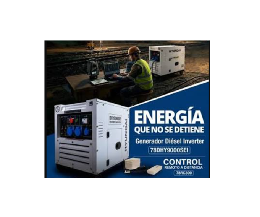 8600se+CONTROL-1 Kit Generador Eléctrico Diesel 6300W + Control Remoto Hyundai - Imagen 2
