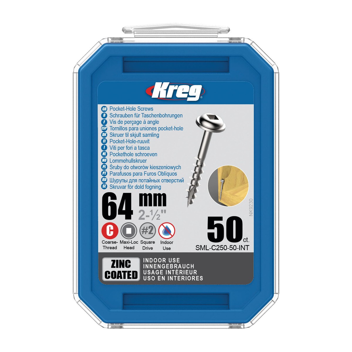 s-l1200 Tornillo De Zinc Para Orificio Oculto 2-1/2" 64mm (50u) Kreg - Imagen 1